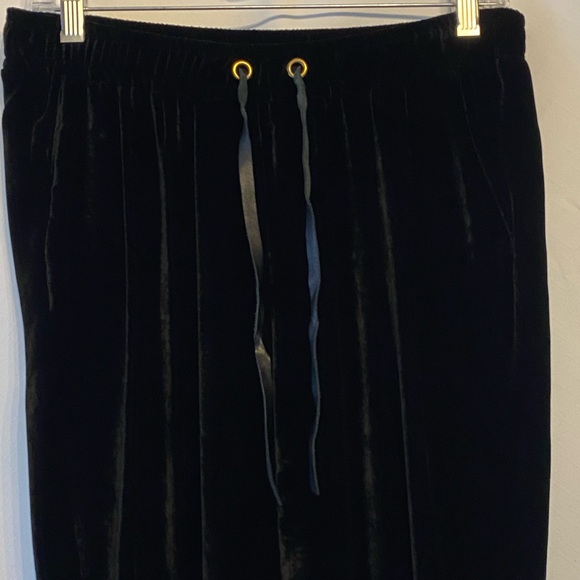 Sandro Women's Pull On Black Velvet Pants Whimsygoth Grunge Witchy Quiet Luxury - Picture 5 of 17